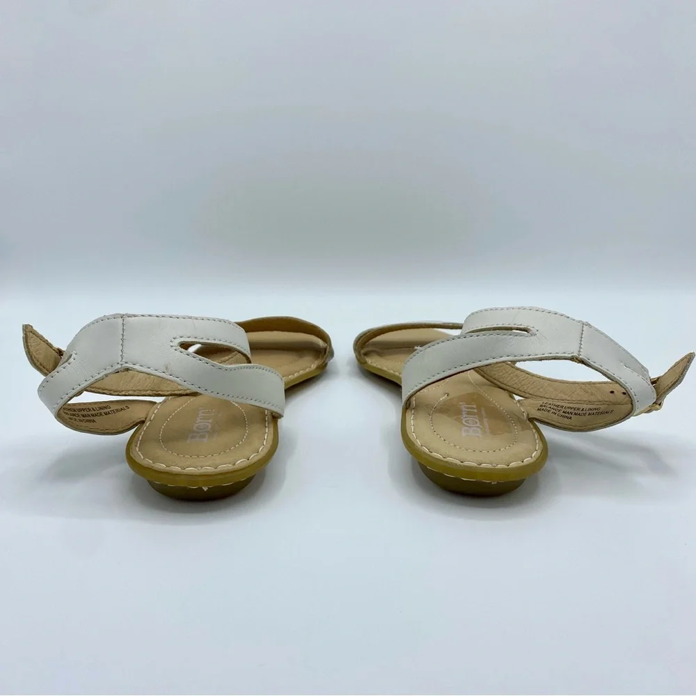 Born White Mai Easy Ankle Strap Sandals Size 7